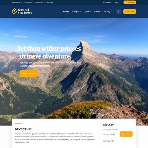 Screenshot of the Mountain Vistas Adventures website showing a trail guide with detailed information.